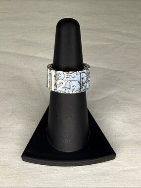 Christian Dior Oblique Logo Wide Band Ring – Size 6